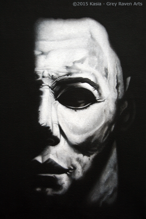 Halloween Portrait Mask - Kasia Grey Raven Arts