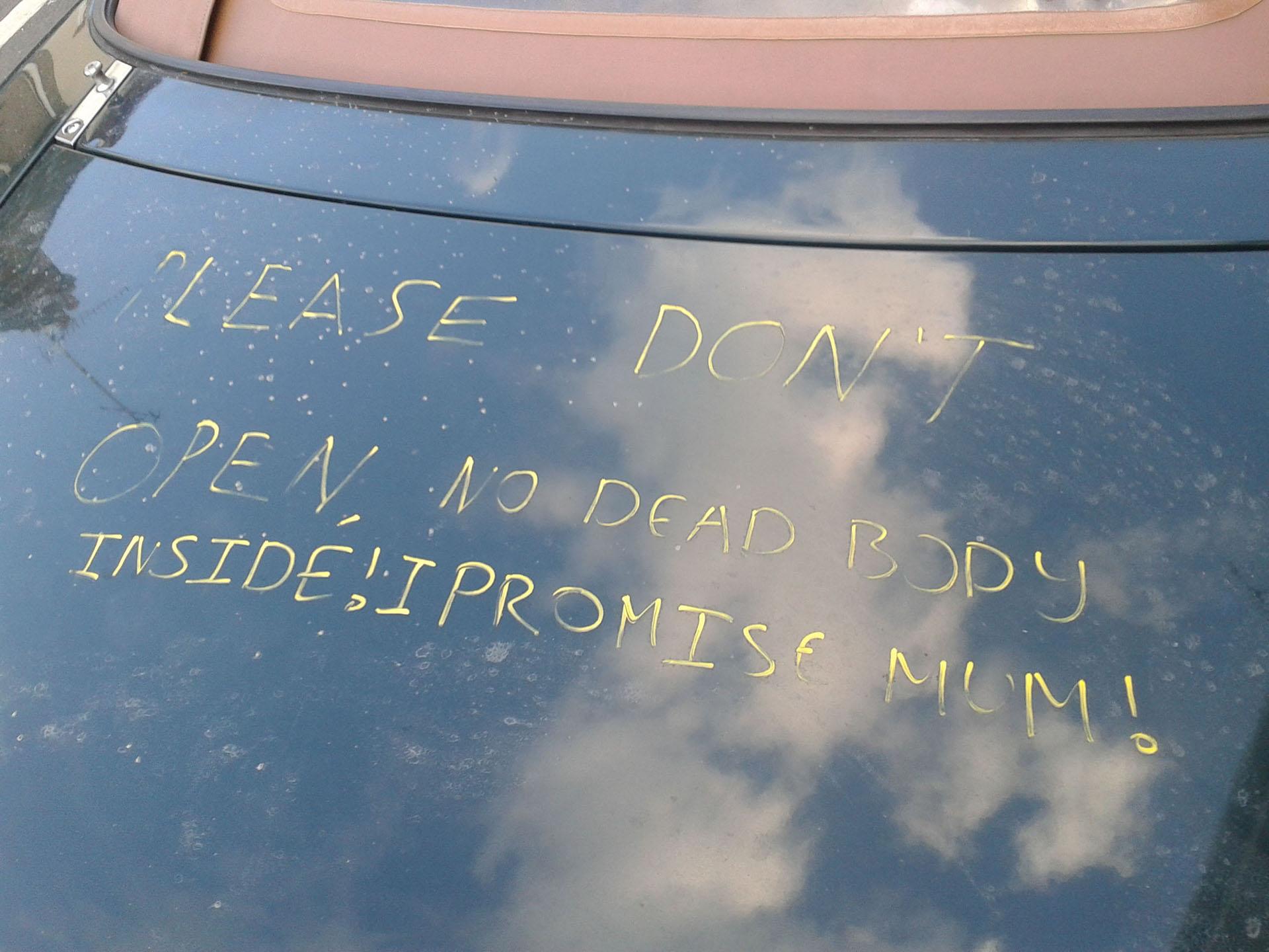 Serial Killer Car Message For His Mom!